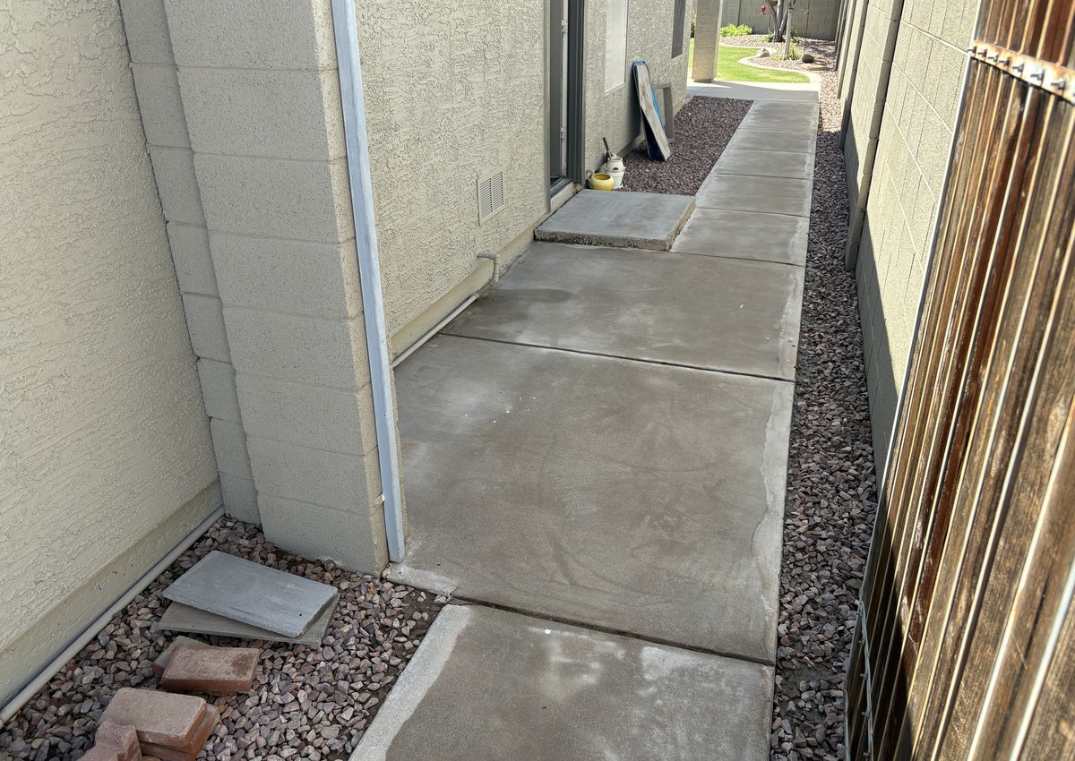 Side Walkway Wash after power washing