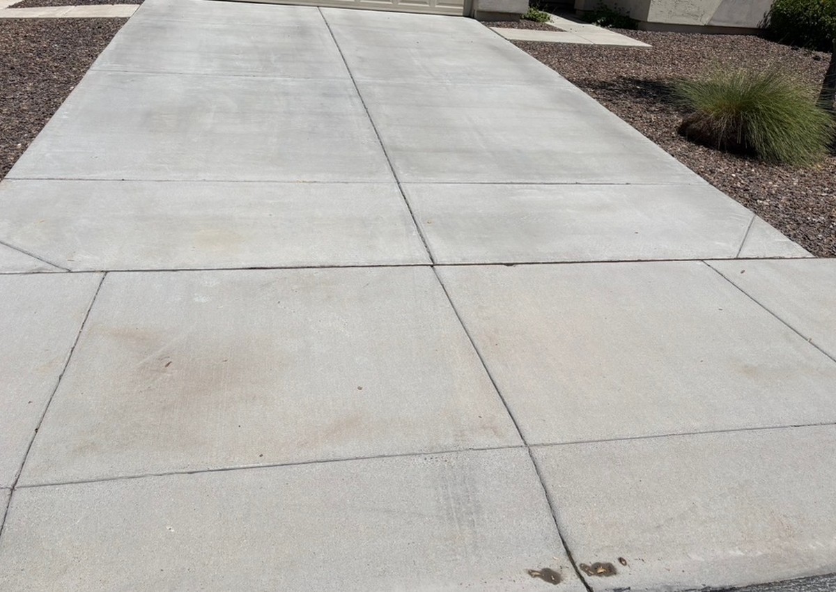 Tire-Marked Driveway after power washing